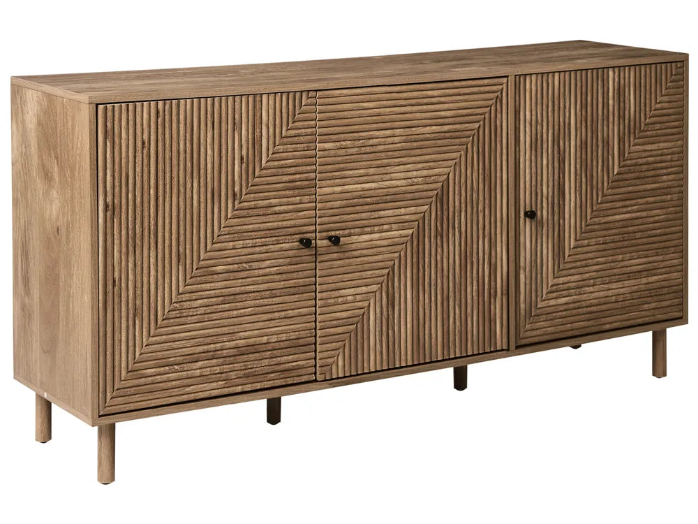 3 Door Sideboard Light Brown Nina