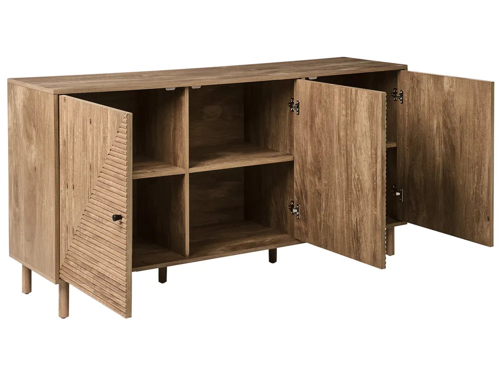 3 Door Sideboard Light Brown Nina