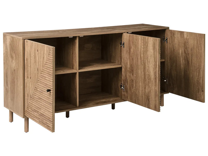 3 Door Sideboard Light Brown Nina