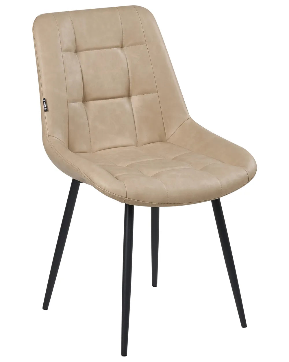 Set of 2 Dining Chairs Faux Leather Beige Flora