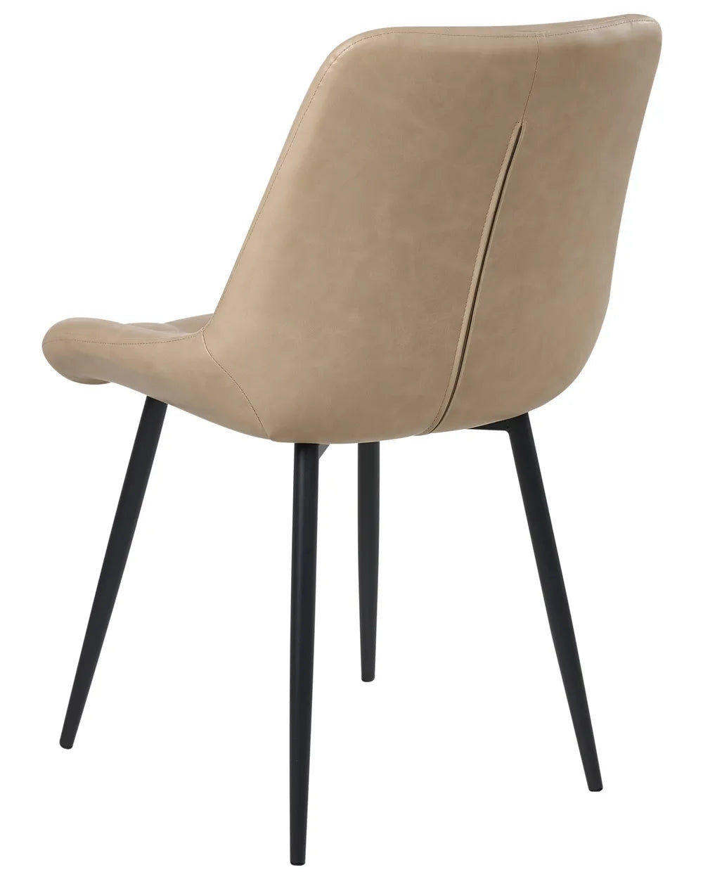 Set of 2 Dining Chairs Faux Leather Beige Flora