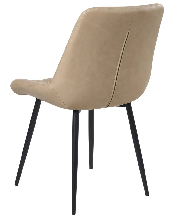 Set of 2 Dining Chairs Faux Leather Beige Flora