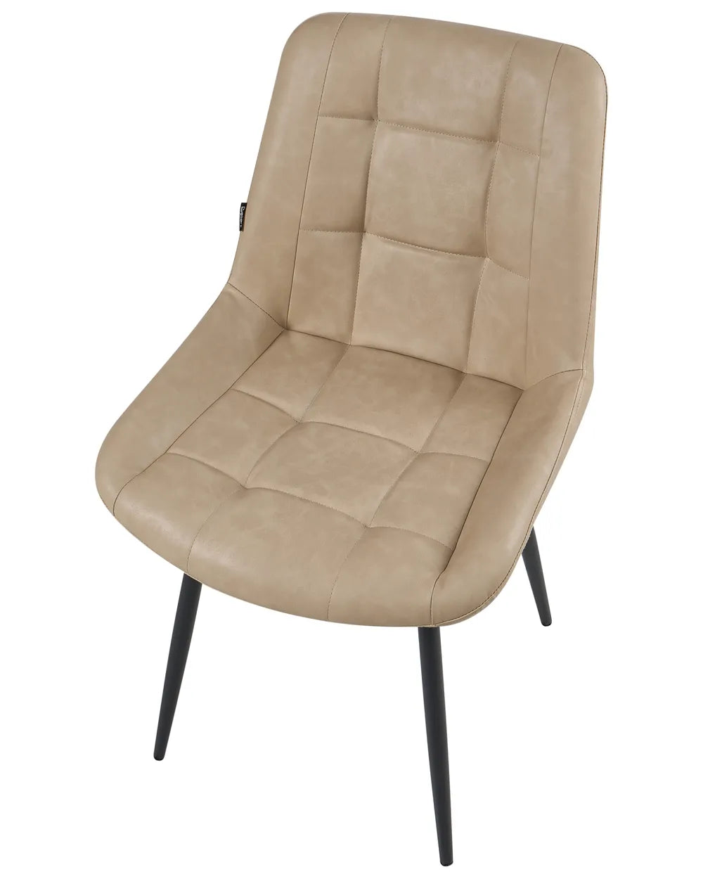 Set of 2 Dining Chairs Faux Leather Beige Flora