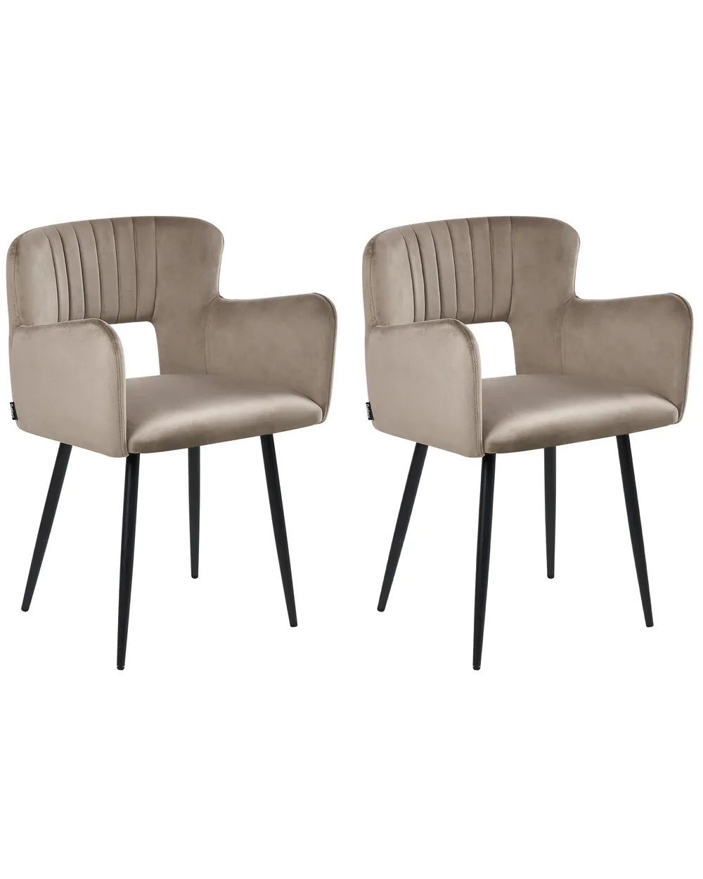 Set of 2 Dining Chairs Velvet Taupe York