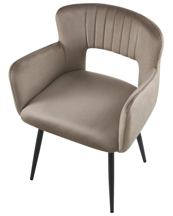 Set of 2 Dining Chairs Velvet Taupe York
