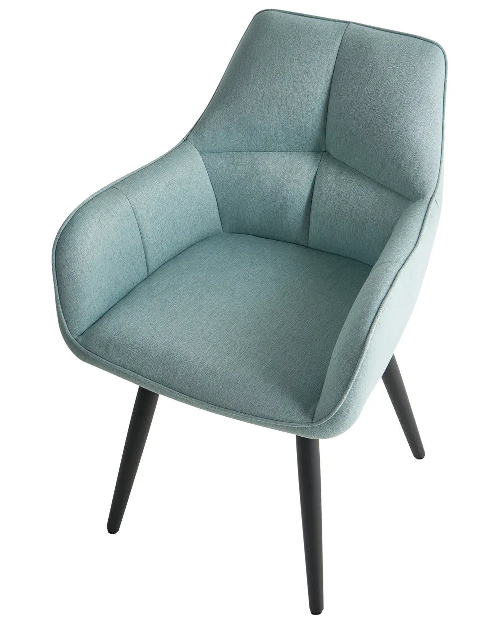 Set of 2 Dining Chairs Faux Linen Light Blue Brea