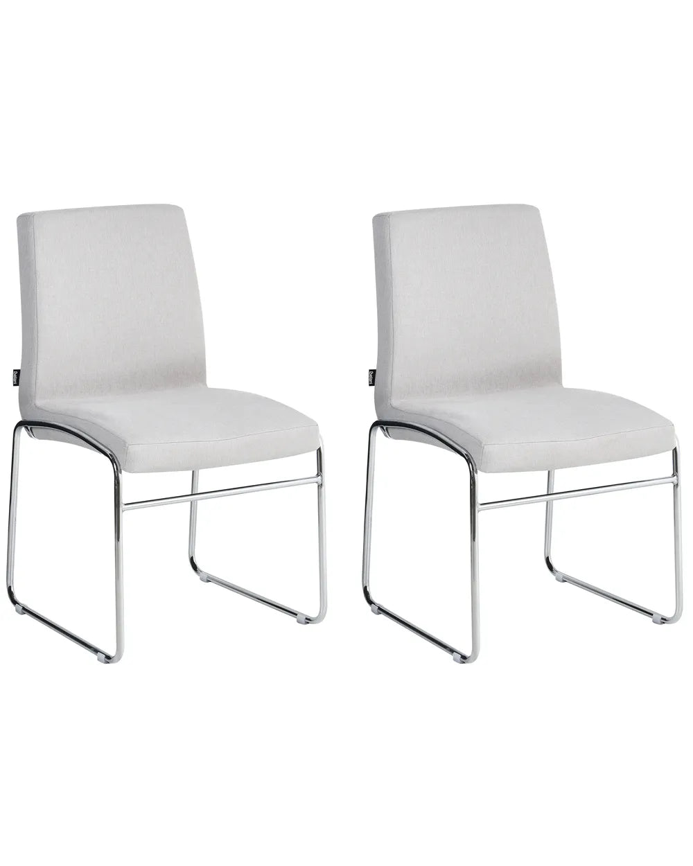 Set of 2 Dining Chairs Fabric Light Grey Ellena