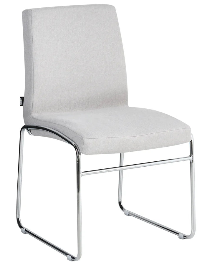 Set of 2 Dining Chairs Fabric Light Grey Ellena
