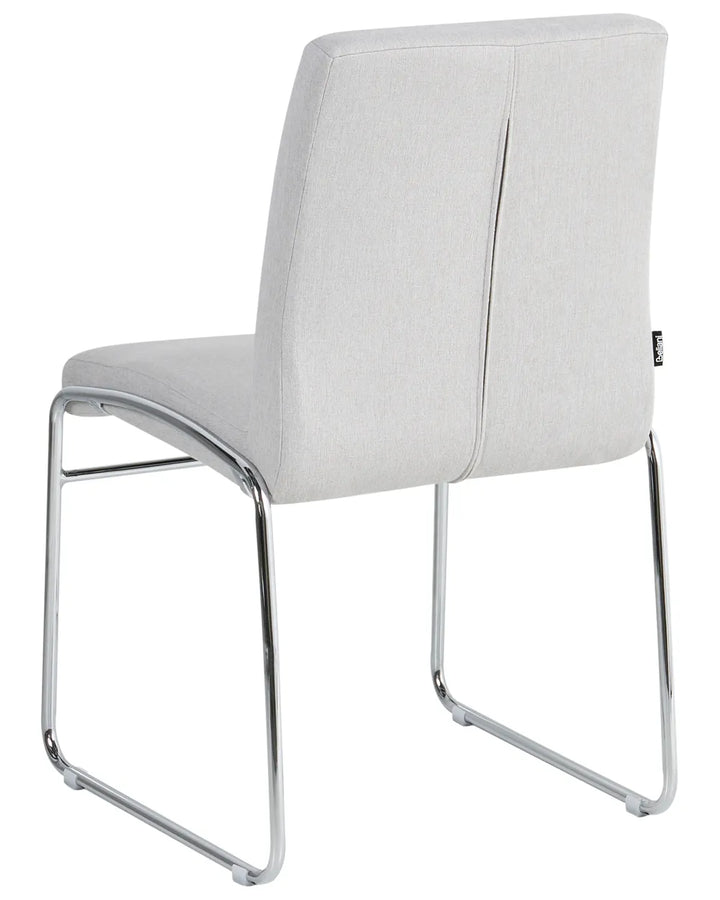 Set of 2 Dining Chairs Fabric Light Grey Ellena