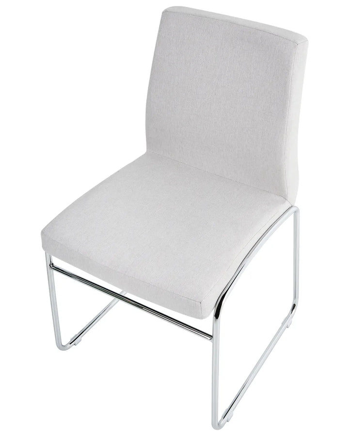 Set of 2 Dining Chairs Fabric Light Grey Ellena
