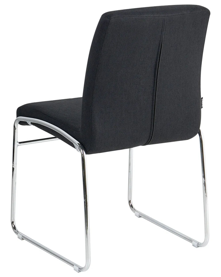 Set of 2 Dining Chairs Fabric Black Ellena