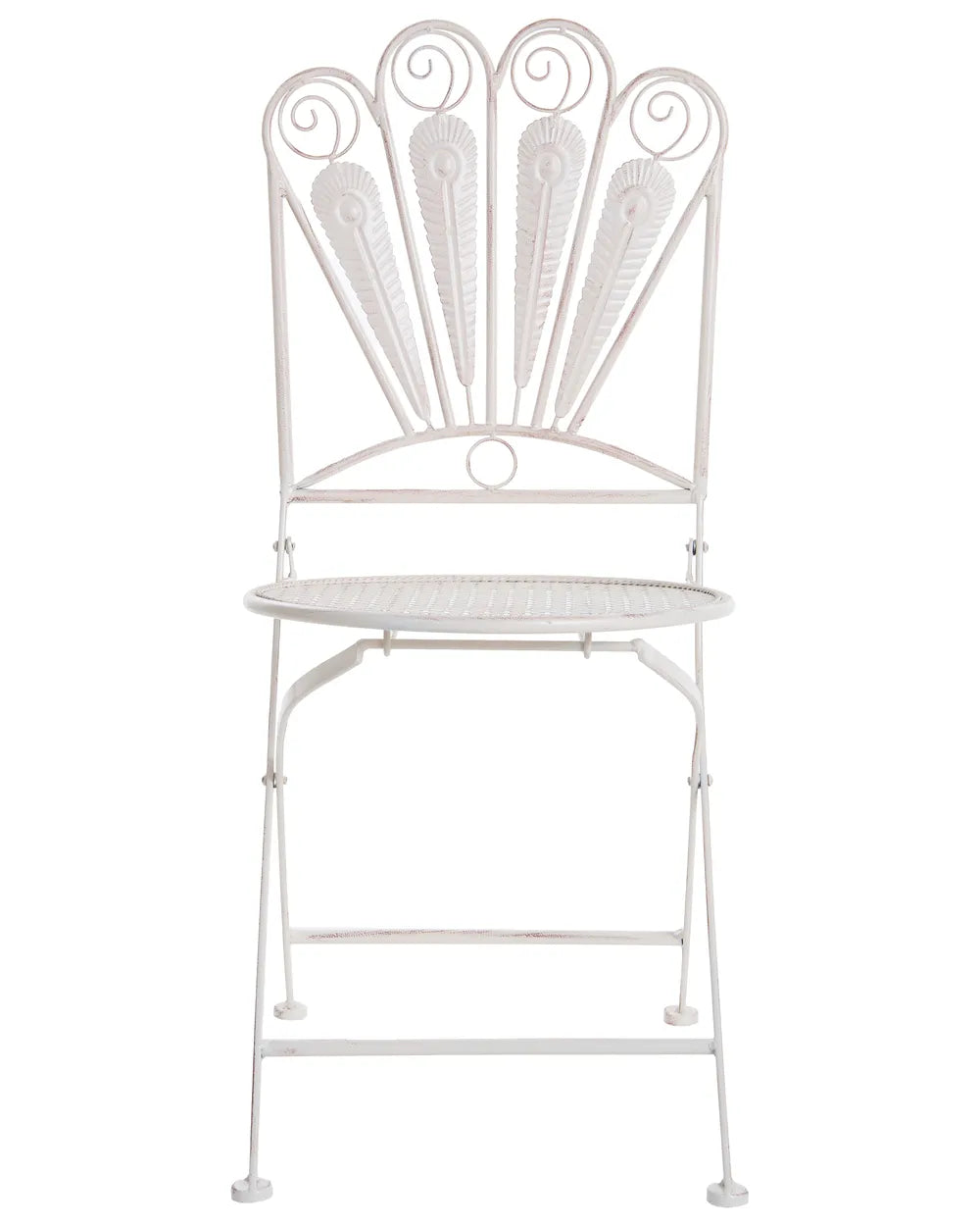 Bistro Set Bench Metal Off- White Oran