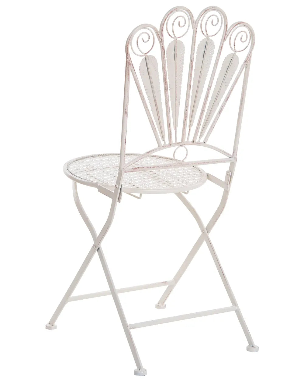 Bistro Set Bench Metal Off- White Oran