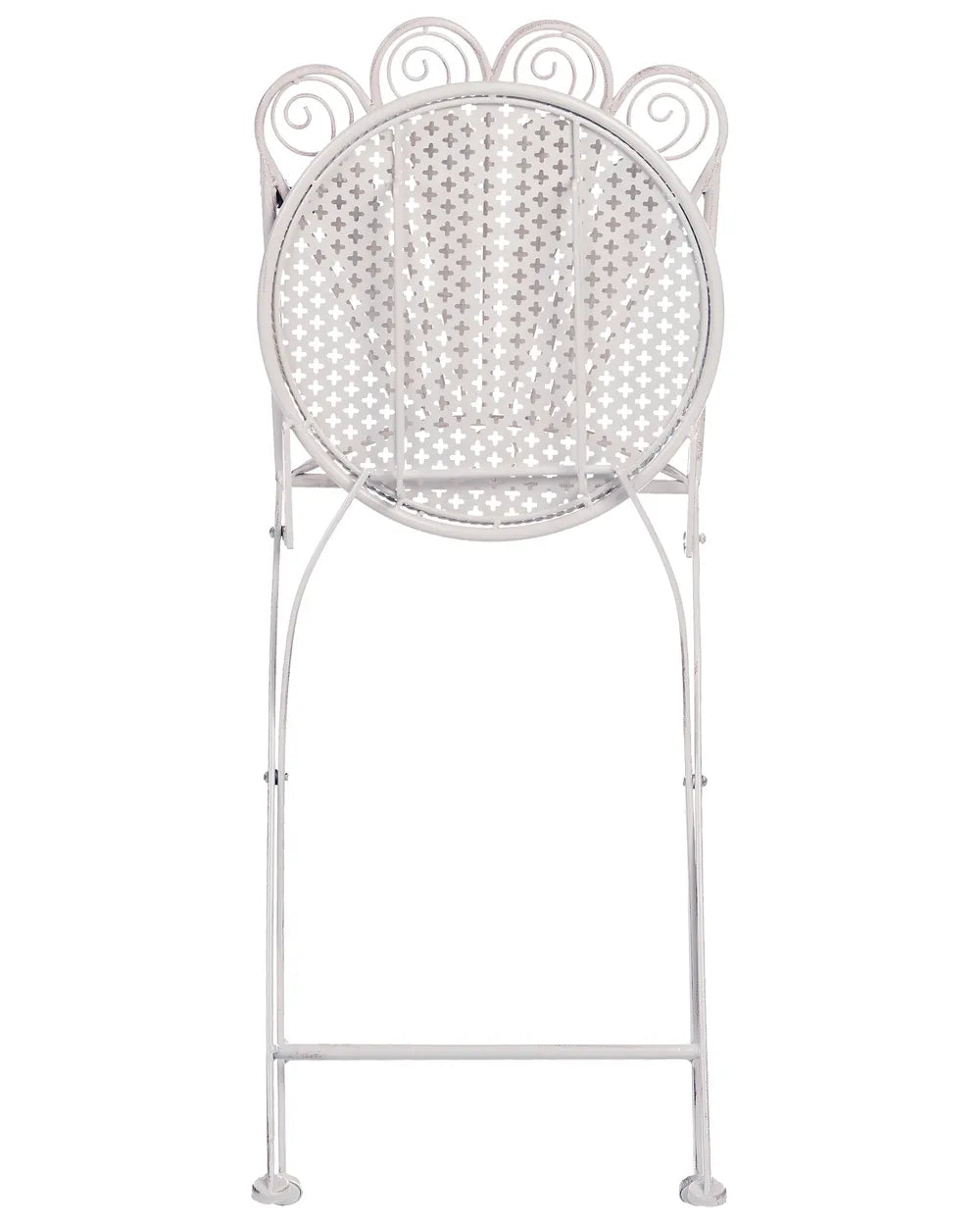 Bistro Set Bench Metal Off- White Oran