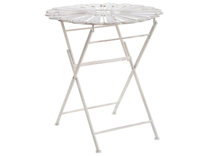 Bistro Set Bench Metal Off- White Oran