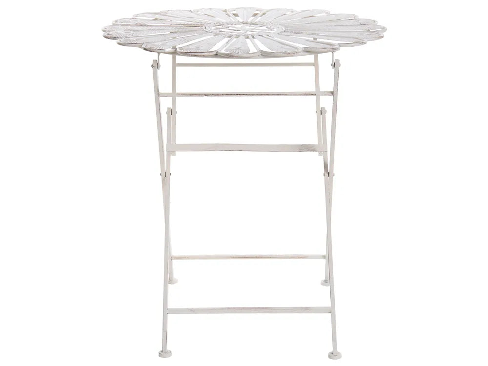 Bistro Set Bench Metal Off- White Oran