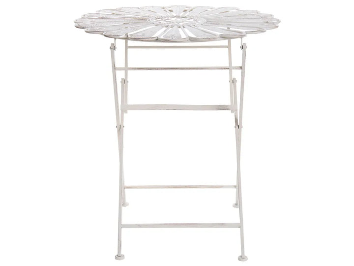 Bistro Set Bench Metal Off- White Oran