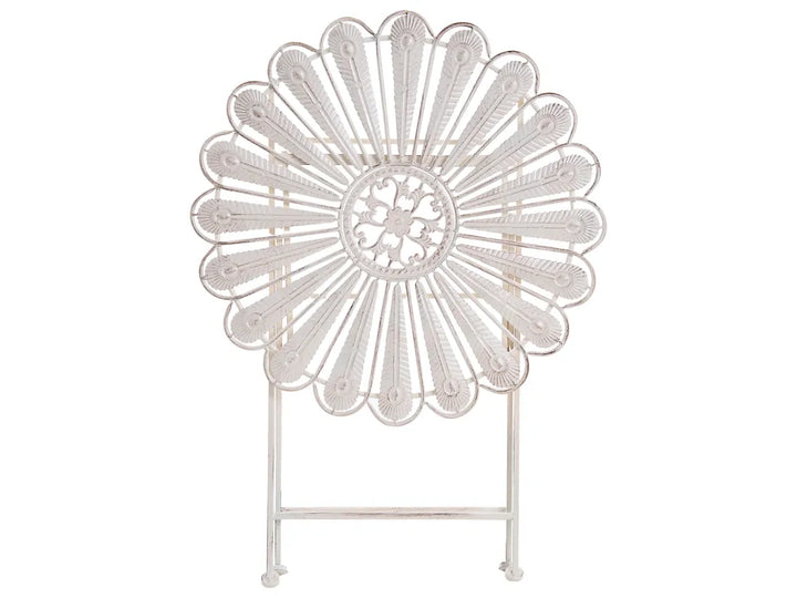 Bistro Set Bench Metal Off- White Oran
