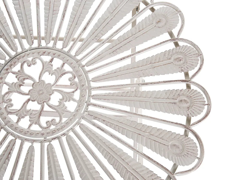 Bistro Set Bench Metal Off- White Oran
