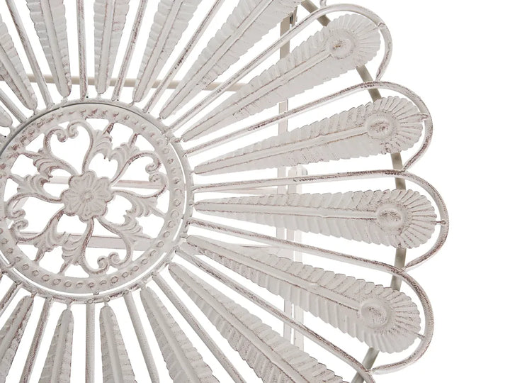 Bistro Set Bench Metal Off- White Oran