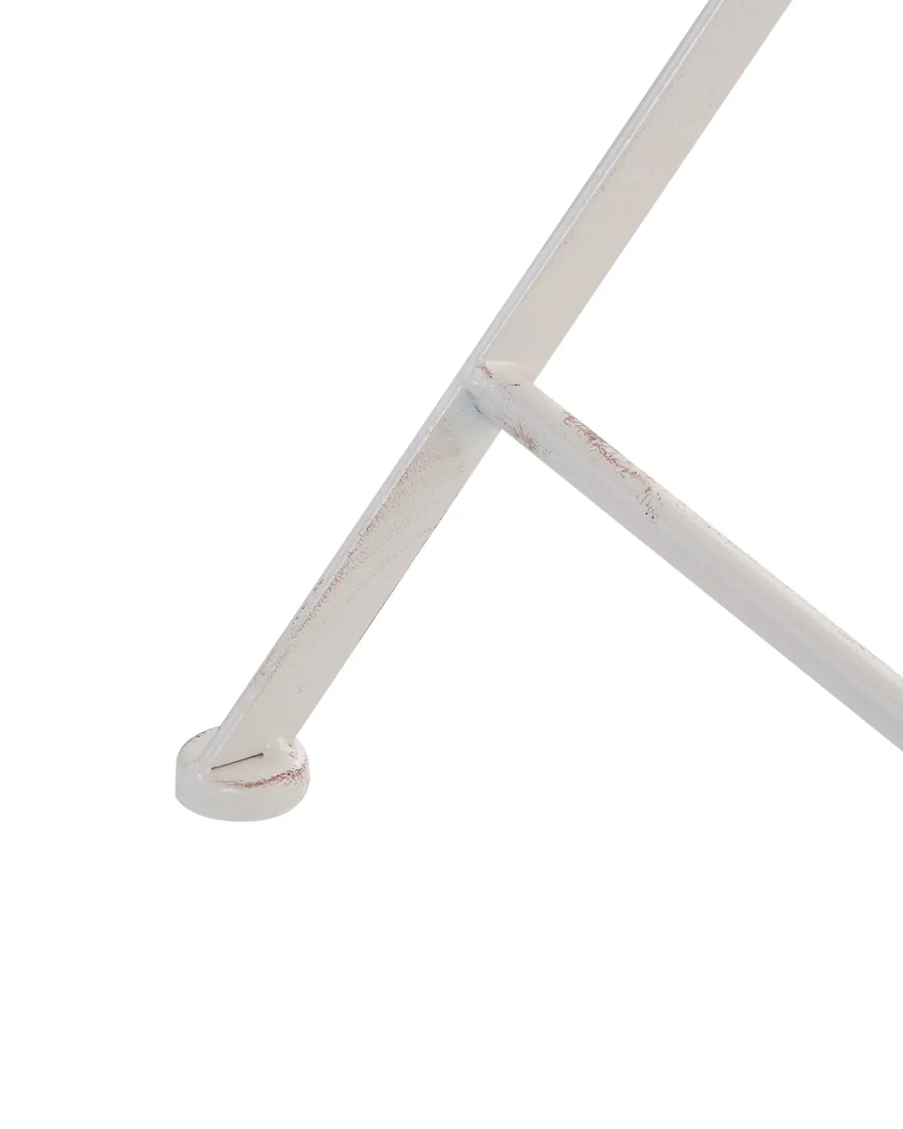 Bistro Set Bench Metal Off- White Oran
