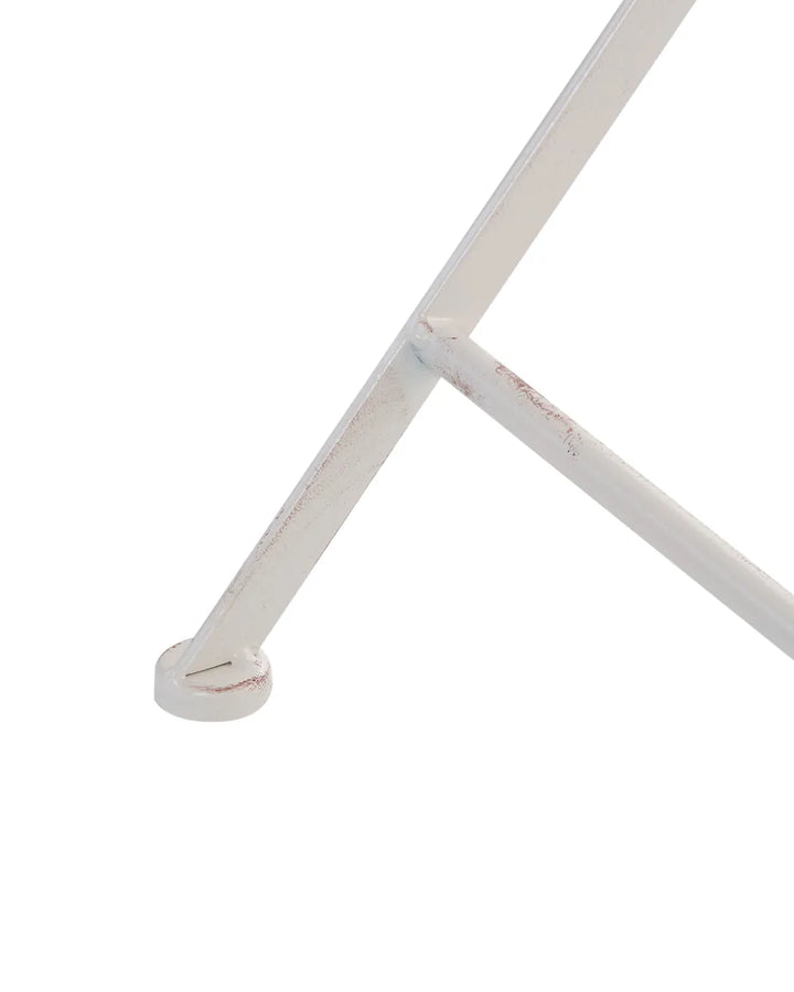 Bistro Set Bench Metal Off- White Oran