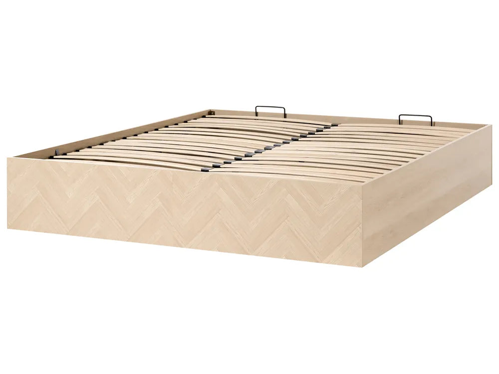 Ottoman Bed without Headboard 180 x 200 cm (EU Super King) Light Brown Pia