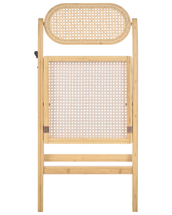 Set of 2 Dining Chairs Folding Bamboo Light Brown Lorry