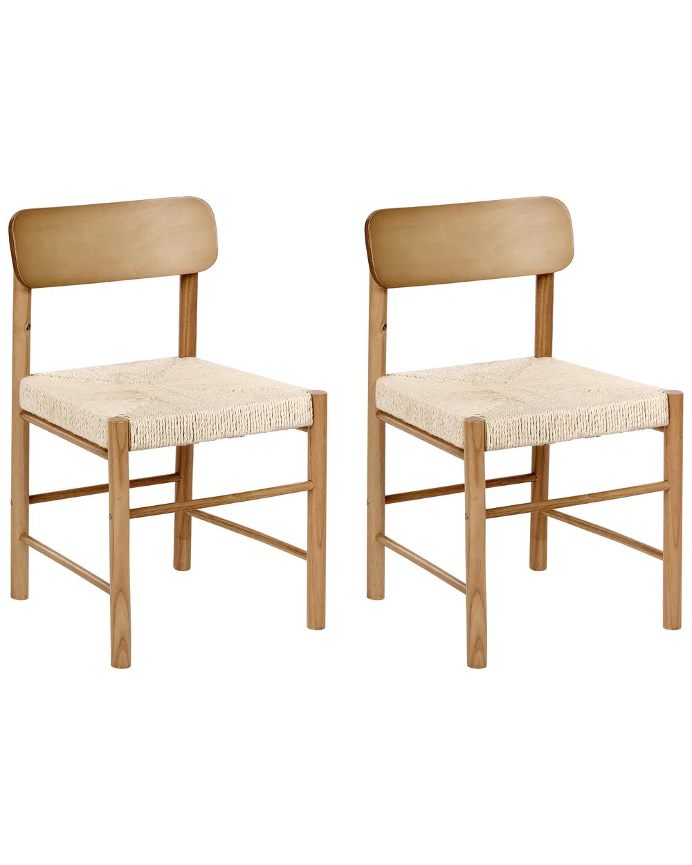 Set of 2 Dining Chairs Wood Brown Cara