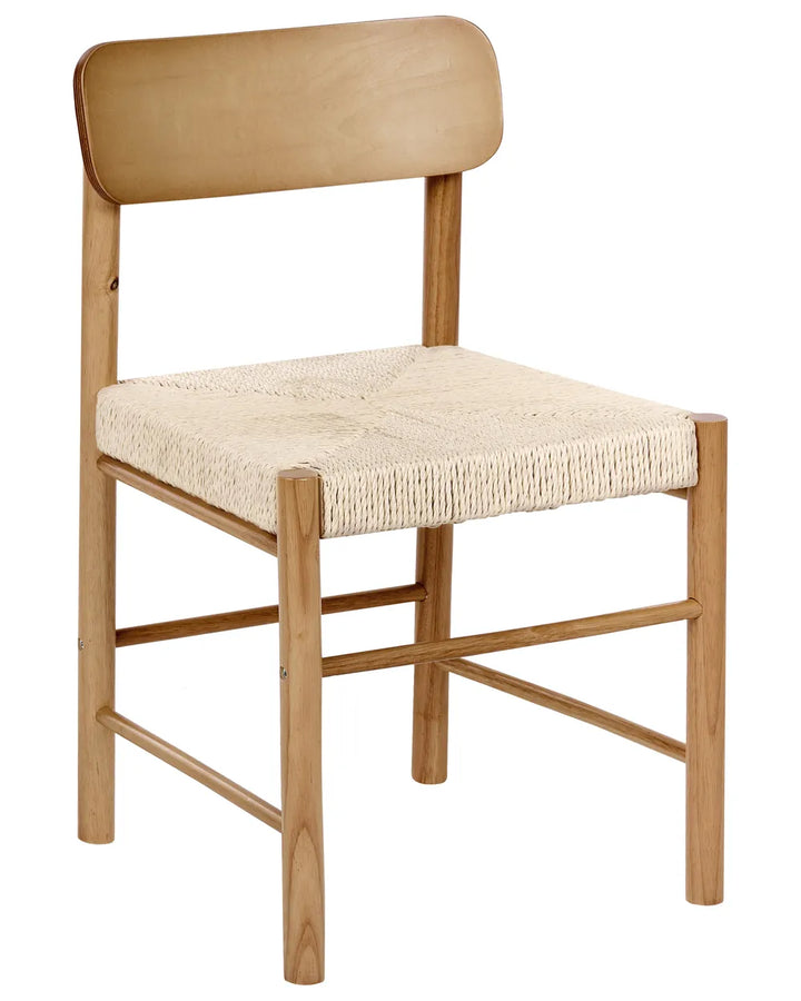 Set of 2 Dining Chairs Wood Brown Cara