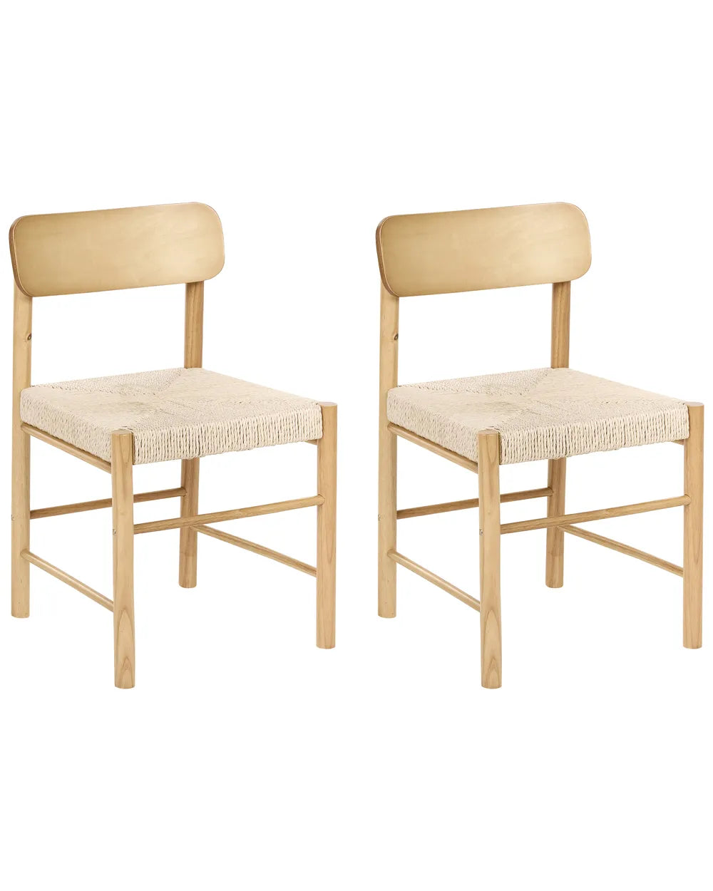 Set of 2 Dining Chairs Wood Light Brown Cara