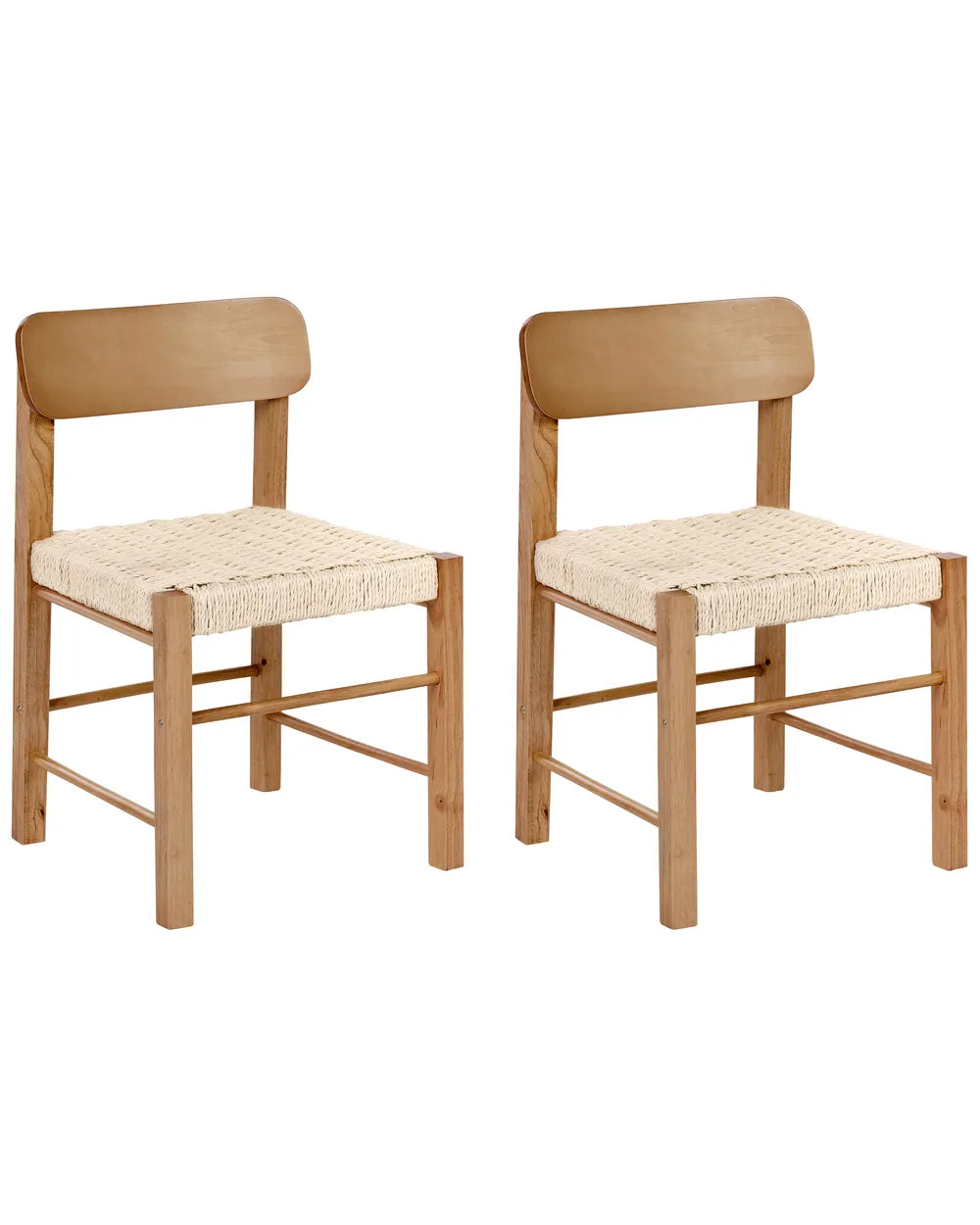 Set of 2 Dining Chairs Wood Brown Louie