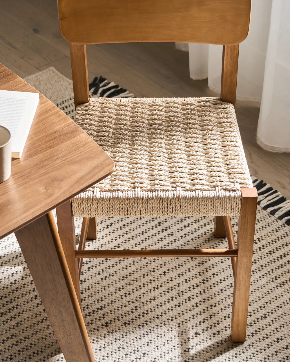 Set of 2 Dining Chairs Wood Brown Louie