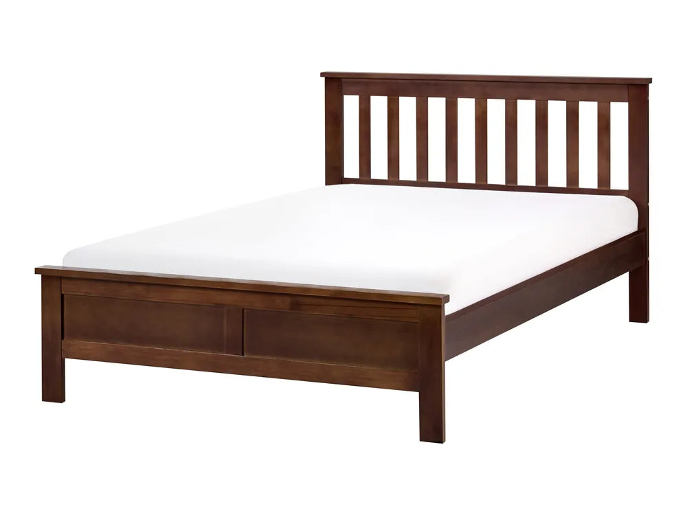 Bed Pine Wood 120 x 200 cm (EU Small Double) Dark Brown Carol