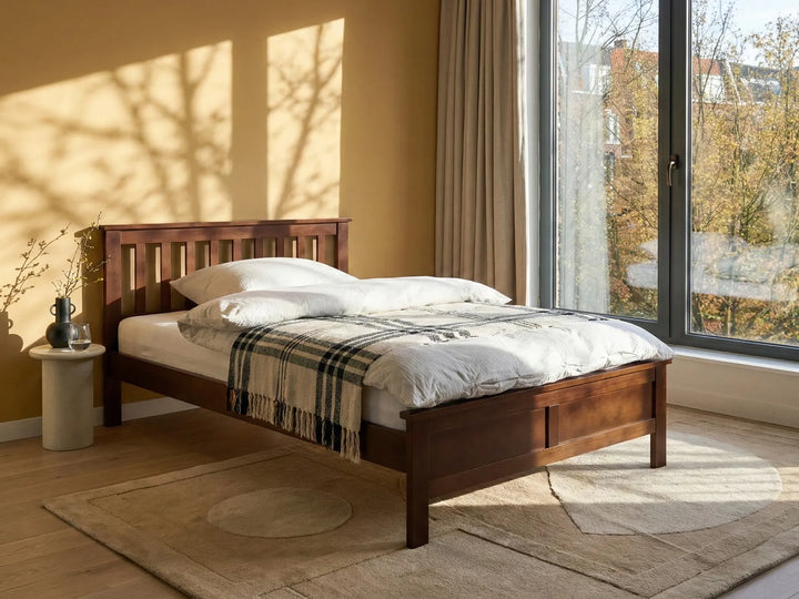 Bed Pine Wood 120 x 200 cm (EU Small Double) Dark Brown Carol