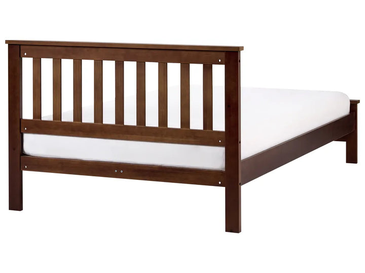 Bed Pine Wood 120 x 200 cm (EU Small Double) Dark Brown Carol