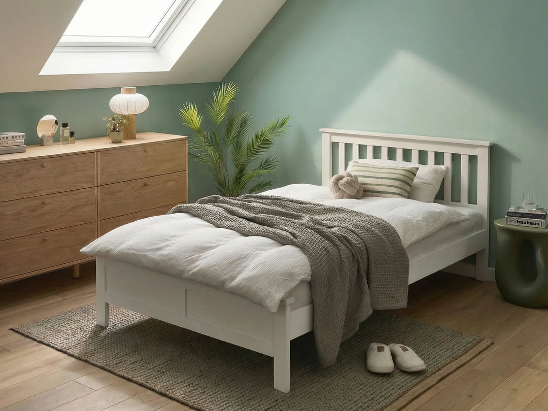 Bed Pine Wood 120 x 200 cm (EU Small Double) White Carol