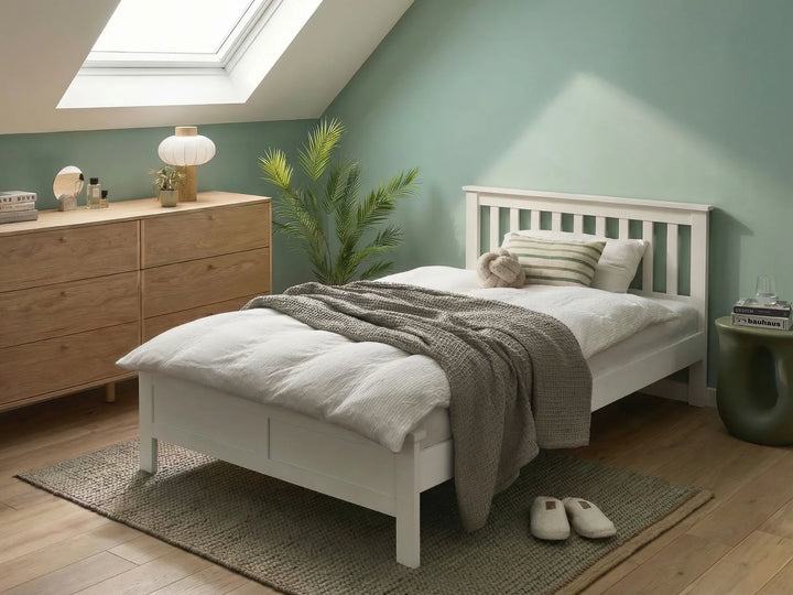 Bed Pine Wood 120 x 200 cm (EU Small Double) White Carol