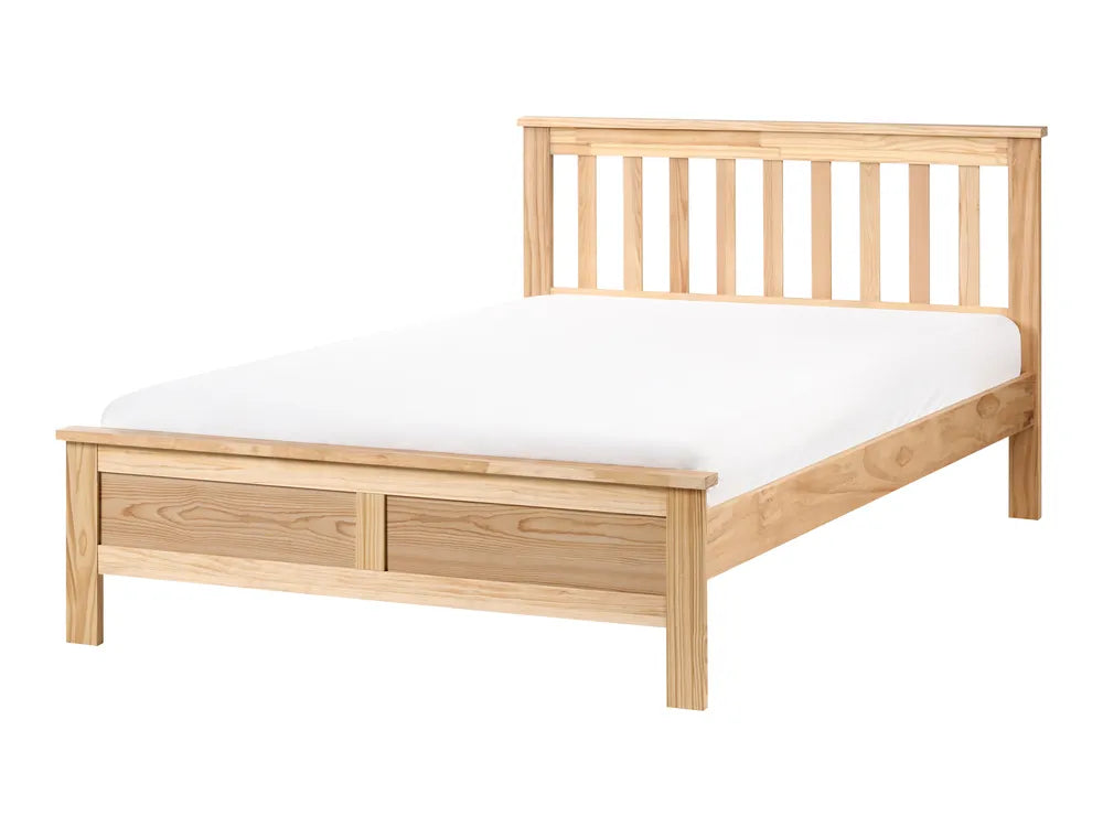 Bed Pine Wood 120 x 200 cm (EU Small Double) Light Brown Carol