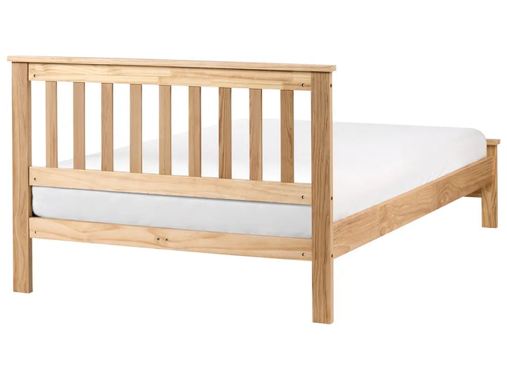 Bed Pine Wood 120 x 200 cm (EU Small Double) Light Brown Carol