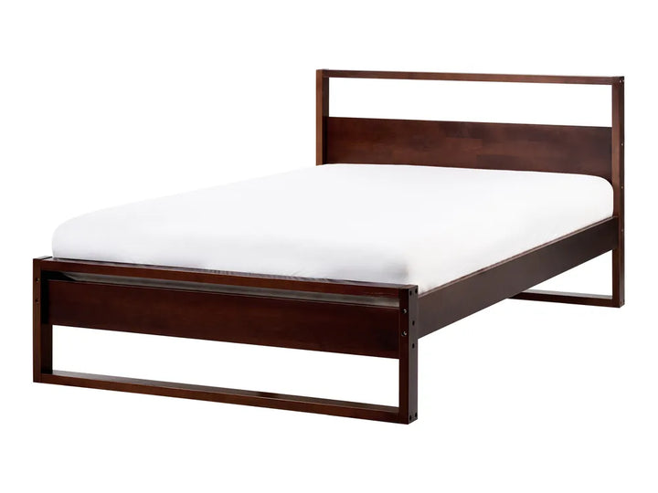 Bed Pine Wood 120 x 200 cm (EU Small Double) Dark Brown Jin
