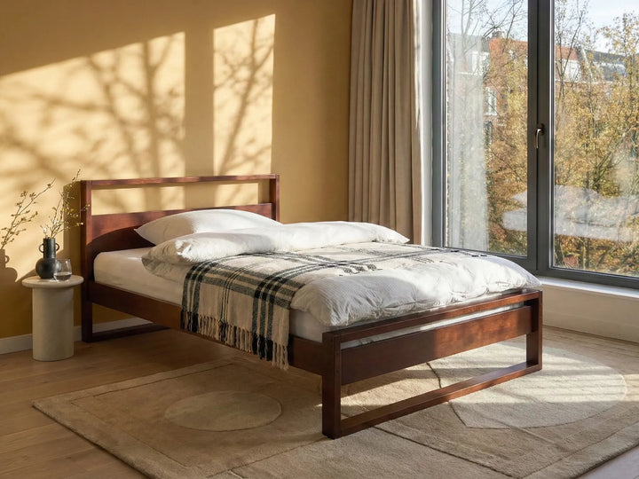 Bed Pine Wood 120 x 200 cm (EU Small Double) Dark Brown Jin