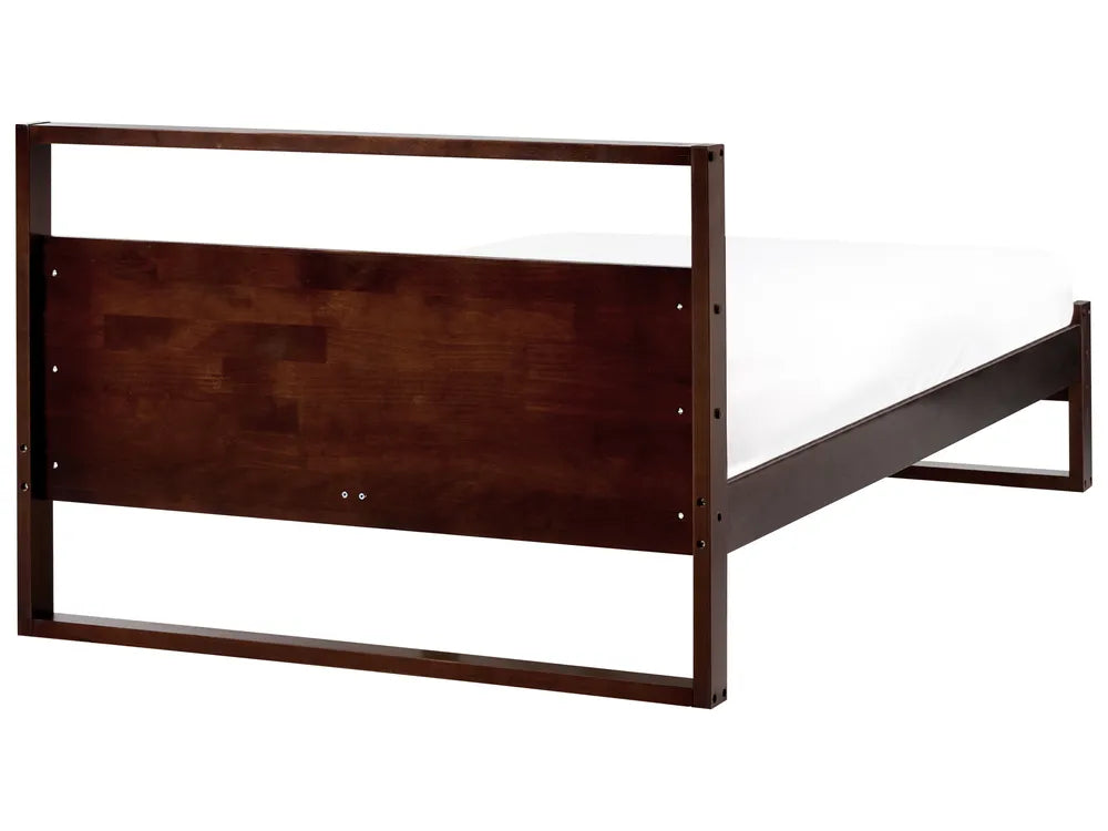 Bed Pine Wood 120 x 200 cm (EU Small Double) Dark Brown Jin