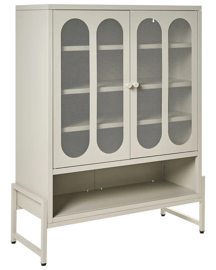 2 Door Sideboard Metal Beige Oliver