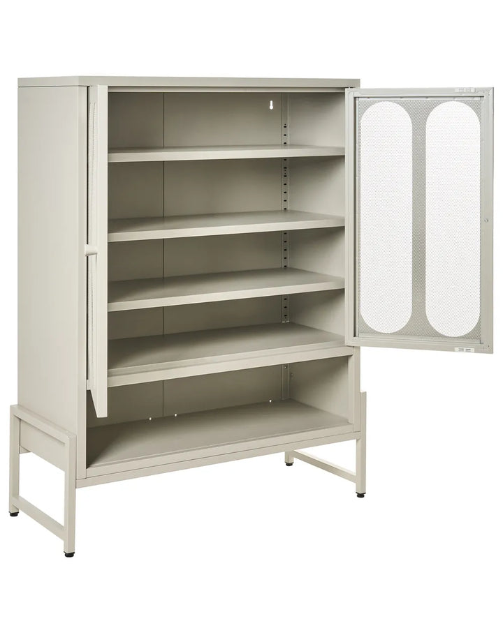 2 Door Sideboard Metal Beige Oliver