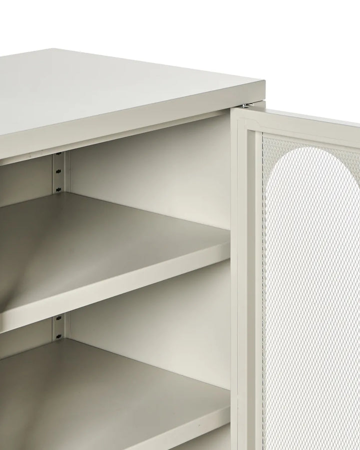 2 Door Sideboard Metal Beige Oliver