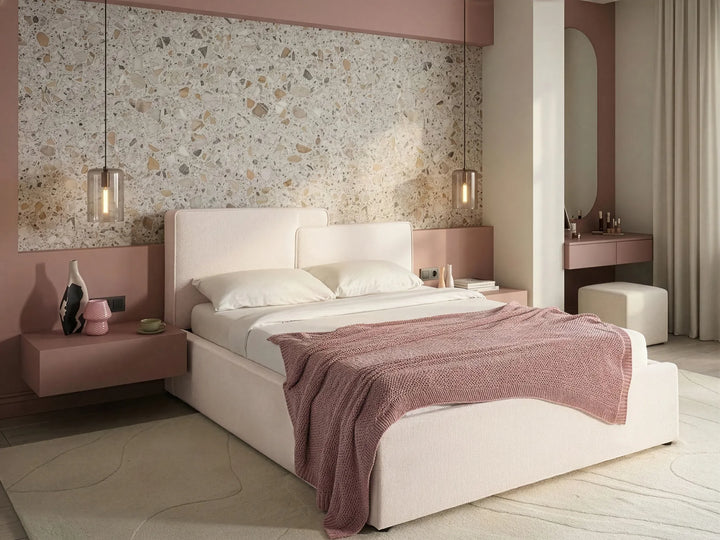 Ottoman Bed Fabric 160 x 200 cm (EU King Size) Off-White Philip