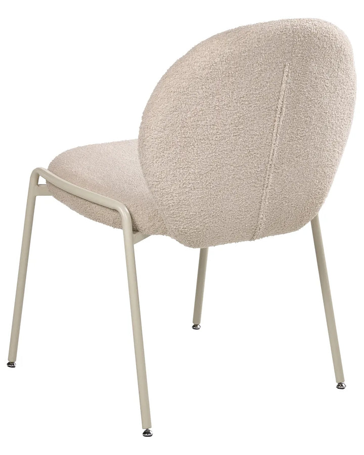 Set of 2 Chairs Boucle Light Beige Grea
