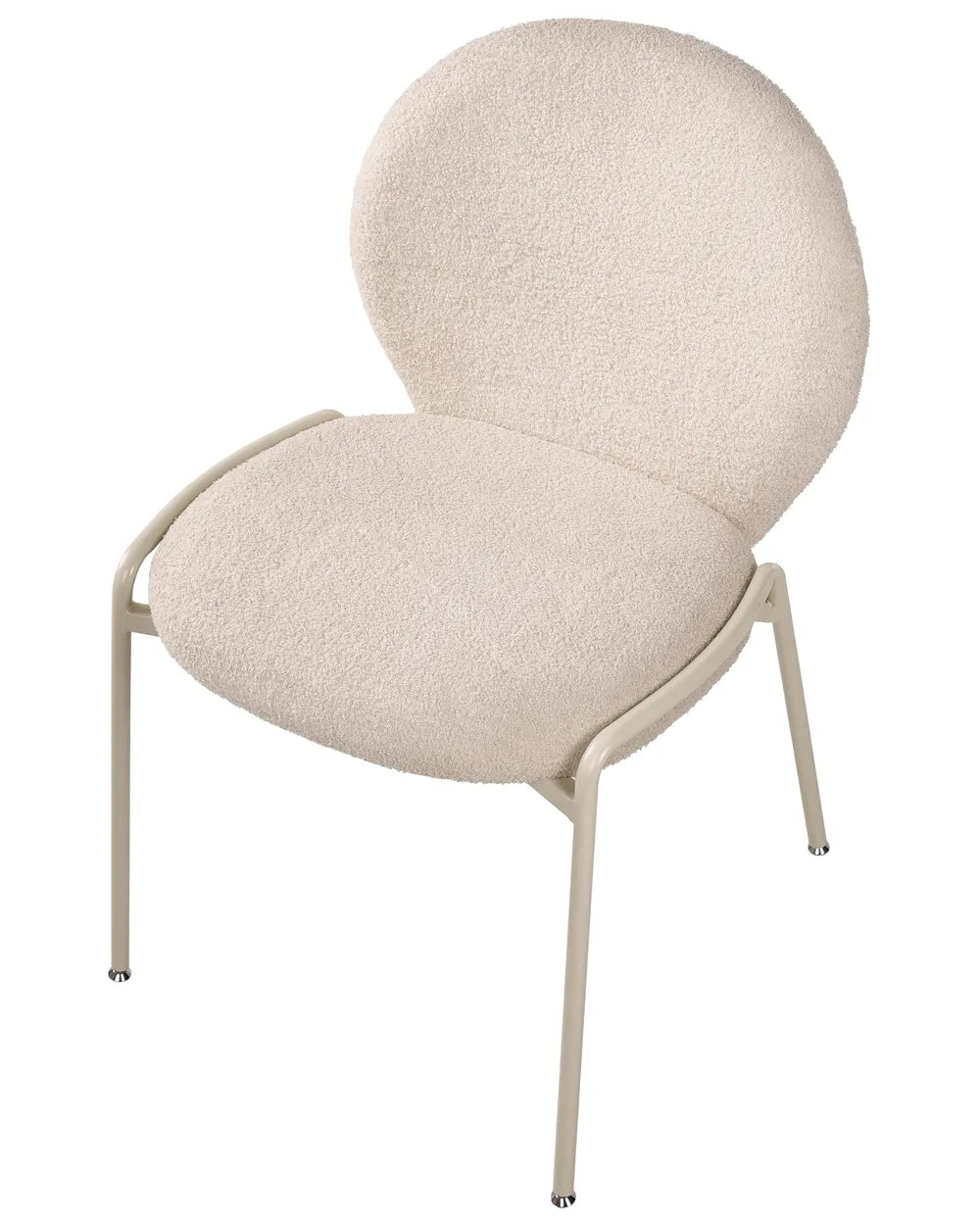 Set of 2 Chairs Boucle Light Beige Grea