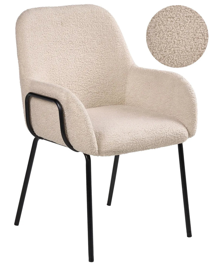 Dining Chair Boucle Light Beige Erin